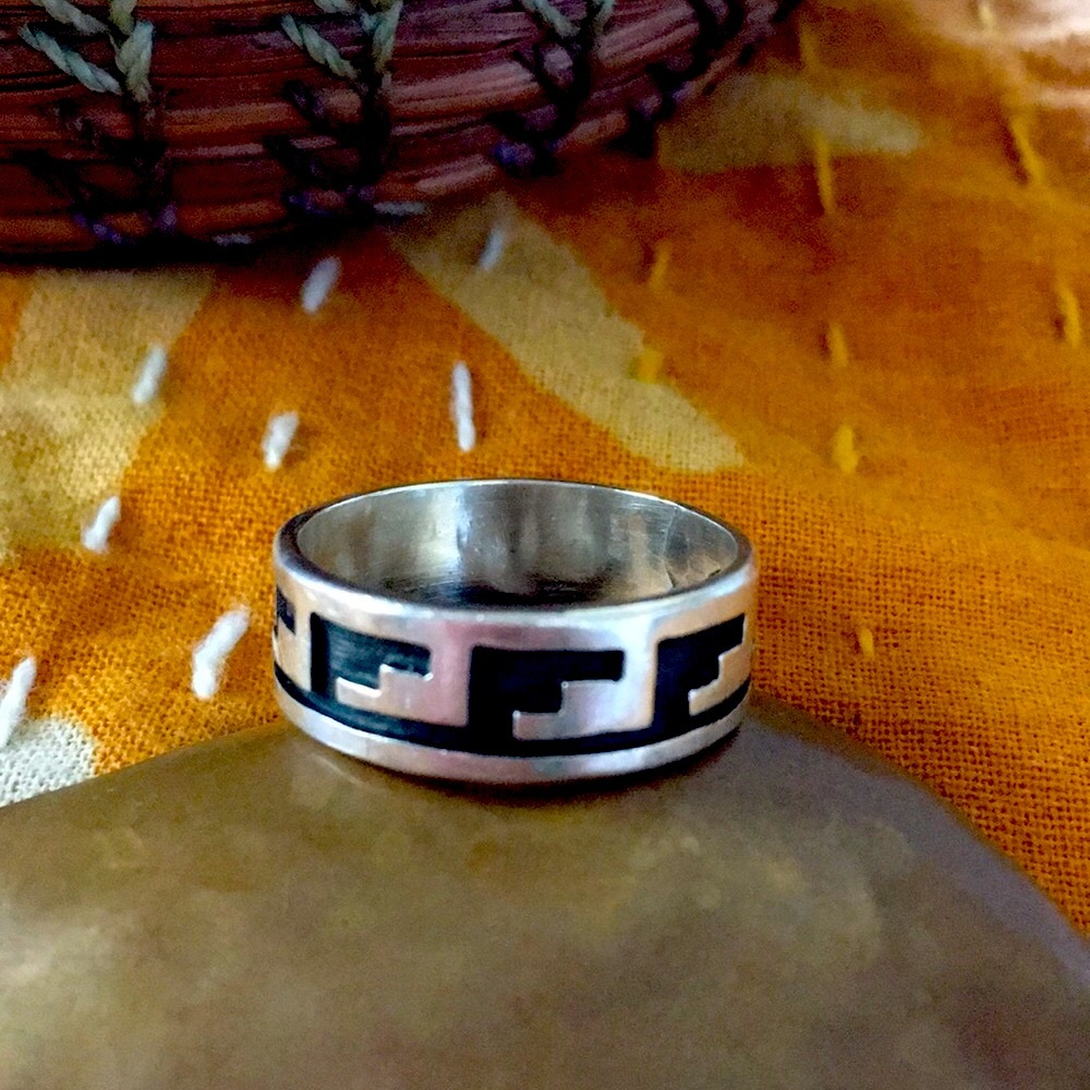 Vintage Hopi Native American Band Ring Size 9 1/4